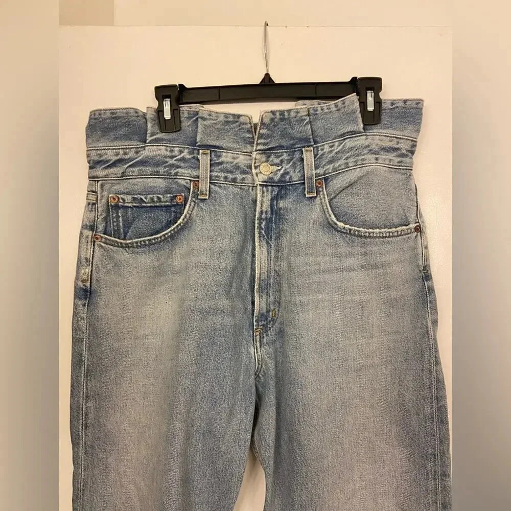 AGOLDE Lettuce Waist Wide Leg Jeans Revival Light Wash Size 30 - Picture 7 of 11